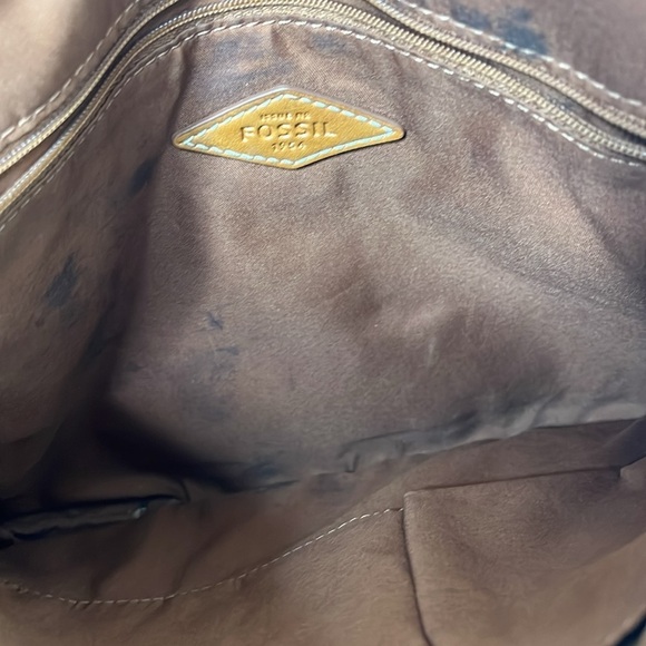 Fossil Pink Yellow Coated Canvas Crossbody Bag BLEMISH - Picture 5 of 6